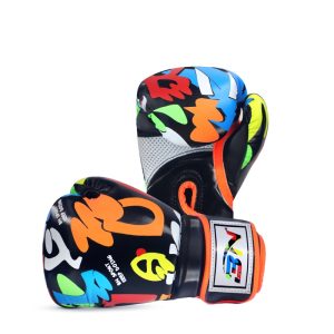 6OZ Doodle Print Child MMA Boxing Muay Thai Gloves Full Fingers